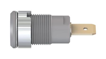 23-3060-28 Staubli Grey Socket Banana Connector, 4 mm Connector, Faston Terminal Termination, 32A, 1kV, Gold Plating