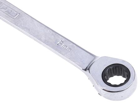 487-208 RS Pro 8 mm Combination Ratchet Spanner, 136 mm Length