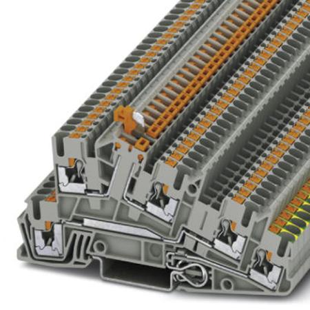 3213957 Phoenix Contact  PTI 2.5-PE/L/LTB Series Grey, Triple-Level, Push In Termination