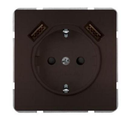 5UB1870-1CH01 Siemens DELTA Black USB Socket, 16A, Schuko, USB