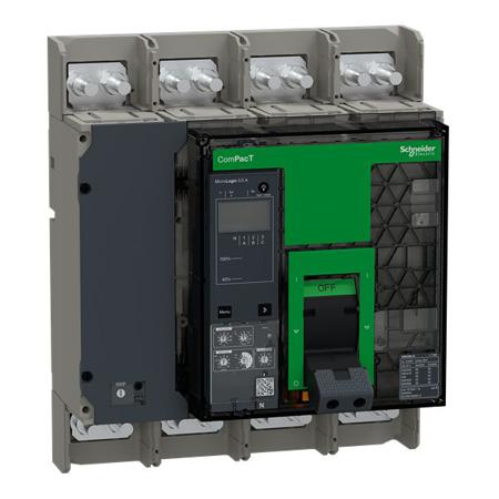 C100H45AFM Schneider Electric, ComPacT MCCB 4P 1kA, Breaking Capacity 31 kA, Fixed Mount