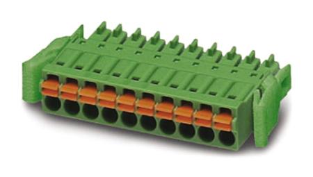 1952157 Phoenix Contact, 3.5mm Pitch, FMC 1.5/15-ST-3.5-RF, 15 Way, , Pluggable Terminal Block, Plug, Cable Mount, Spring Cage