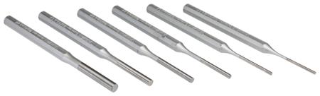 96700703 STAHLWILLE 6-Piece Punch Set, Pin Punch, 2.5 mm, 3 mm, 4 mm, 5 mm, 6 mm, 8 mm Shank, 150 mm Overall