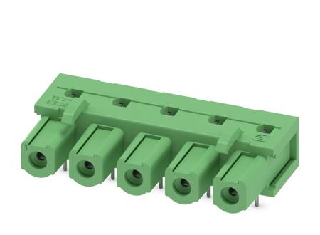 1745810 Phoenix Contact, 7.62mm Pitch, COMBICON Power, 5 Way, Right Angle, Pluggable Terminal Block, Inverted Header, Through