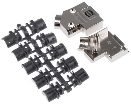 09670090333 HARTING D-Sub Series Metal Right Angle D Sub Backshell, 9 Way