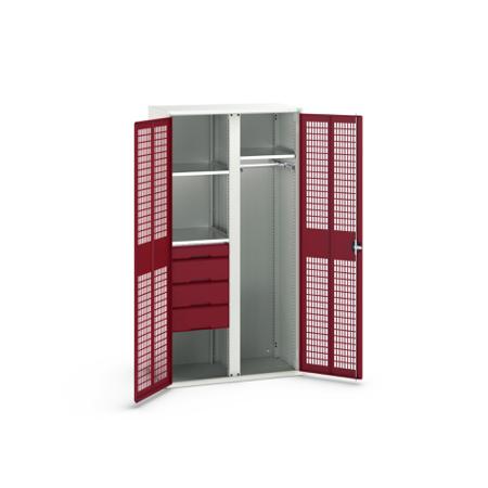 16926776-24 Bott 2 Door, 4 Drawer Sheet Steel Cupboard, 1050 x 550 x 2000mm