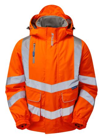 PR496-4XL PULSAR PR496 Orange Unisex Hi Vis Bomber Jacket, 4XL
