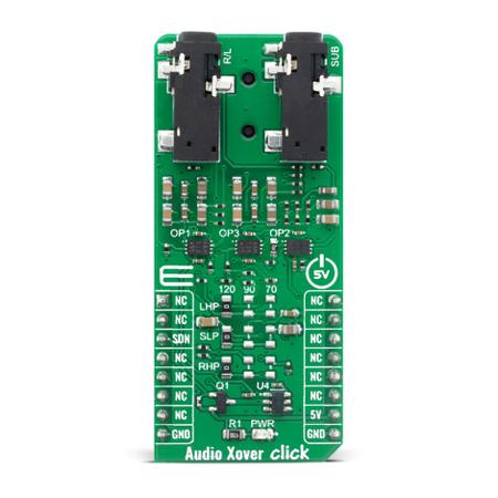 MIKROE-4104 MikroElektronika , Audio Xover Click Audio Development Module for MCP6H012