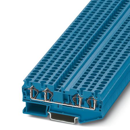 3031458 Phoenix Contact  ST 4-QUATTRO BU Series Blue, Single-Level, Spring Clamp Termination