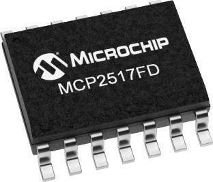 MCP2517FD-H-SL Microchip MCP2517FD-H/SL, CAN Controller 8Mbit/s CAN 2.0B, 14-Pin SOIC