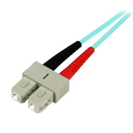 A50FBLCSC1 StarTech.com LC to SC Duplex Duplex OM3 Fibre Optic Cable, 3mm, Light Blue, 1m