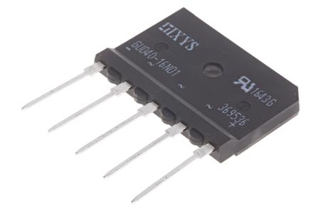 GUO40-16NO1 IXYS Bridge Rectifier, 40A, 1700V, 3-phase, 5-Pin