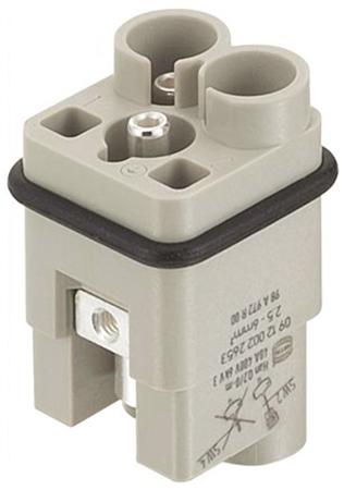 09120022651 HARTING Heavy Duty Power Connector Insert, 40A, Male, HAN Q Series, 2 Contacts