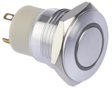 175-9167 Lock Push Button Switch, IP67, 16 Dia.mm, Panel Mount Red LED, 36V dc