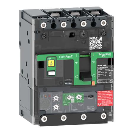 C11E34V050B Schneider Electric, ComPacT MCCB 3P 50A, Breaking Capacity 10 kA, Fixed Mount