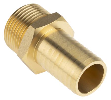 506-7317 RS Pro Straight Brass Hose Connector, 1 in G Male