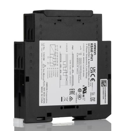 K8AK-PH1 Omron Phase Monitoring Relay, 3 Phase, DPDT, DIN Rail