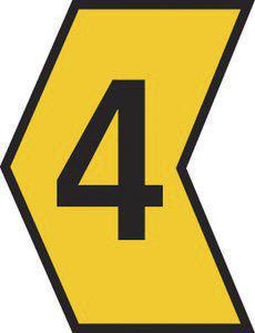 533-02038 HellermannTyton Ovalgrip Slide On Cable Marker, Pre-printed 4 Black on Yellow 1.7 to 3.6mm Dia. Range