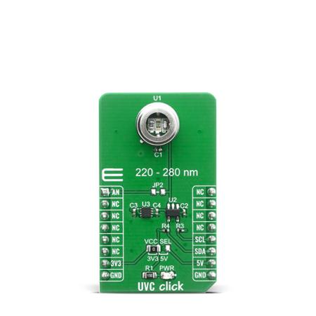 MIKROE-4144 MikroElektronika UVC Click Ultraviolet (UV) Sensor MikroBus Click Board for GUVC-T21GH