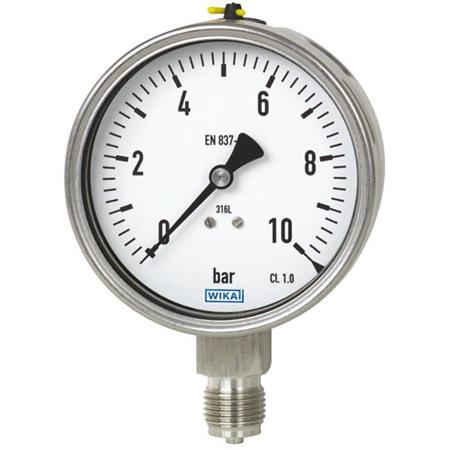 9332219 WIKA G 1/2 Bottom Entry Pressure Gauge 600bar, , 0bar min.