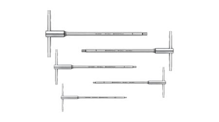 PB 1204.SET 6 PB SWISS TOOLS 5 piece T Shape Metric Hex Key Set, 2.5 mm, 3 mm, 4 mm, 5 mm, 6 mm