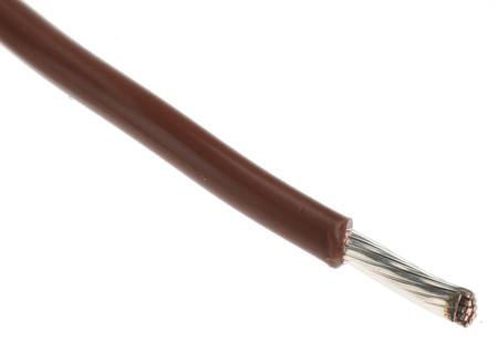 5858 BR005 Alpha Wire Hook-up Wire TEFLON Series Brown 1.23 mm² Hook Up Wire, 16 AWG, 19/0.29 mm, 30m, PTFE Insulation,