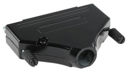 MHDTZK37-BK-RA-PC-BK-K MH Connectors MHDTZK-BK Series Zinc D Sub Backshell, 37 Way, Strain Relief