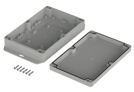 07821145-XT-211405-WL-7035 Bopla Euromas X Series Light Grey ABS Enclosure, IP66, IP68, IK07, Flanged, Light Grey Lid, 209.7 x 139.8 x 45.1mm