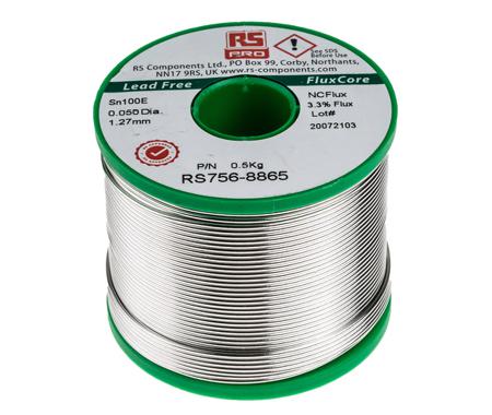 756-8865 RS PRO Wire, 1.27mm Lead Free Solder, 228°C Melting Point