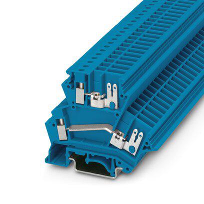 2778547 Phoenix Contact UKK 4-FS BU Series Blue Feed Through Terminal Block, 4mm², 1-Level, Screw Termination