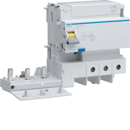BDC380E Hager BDC RCCB, 125A, 3P Pole, 30mA, Type AC