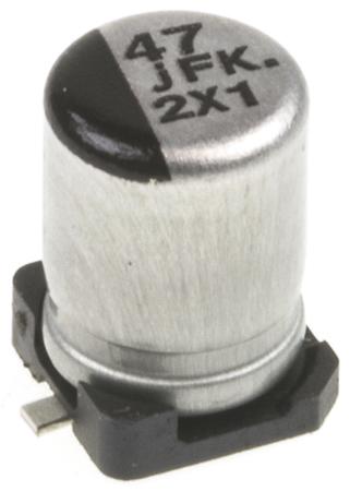 EEEFK0J470UR Panasonic Aluminium Electrolytic Capacitor 47μF 6.3V dc 4mm B FK SMD Series, Surface Mount Electrolytic, ±20%