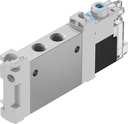 VUVG-LK10-M52-AT-M7-1H2L-S Festo VUVG M7 5/2 Solenoid/Spring Inline Pneumatic Solenoid Valve