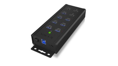 IB-HUB1703-QC3 ICY BOX 7 Port USB 3.0 USB A USB 3.0 Hub, Adapter Powered, 185x64x30mm