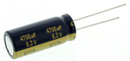 EEUFC0J472 Panasonic 4700μF Aluminium Electrolytic Capacitor 6.3V dc, Radial, Through Hole -