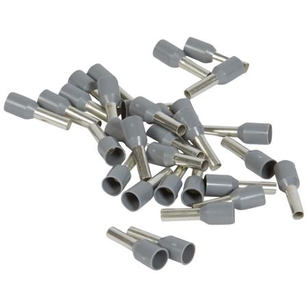 037766 Legrand, 0377 Insulated Ferrule, 8mm Pin Length, 2.6mm Pin Diameter, Grey