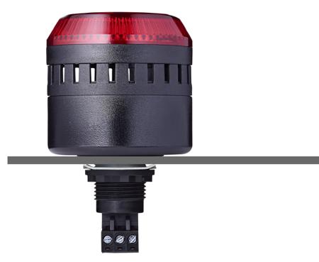 814512405 AUER Signal ELG Series Red Buzzer Beacon, 24 V ac/dc, IP65, Panel Mount, 103 at 1 Metre