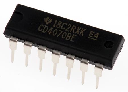 CD4070BE Texas Instruments , Quad 2-Input XOR Logic Gate, 14-Pin PDIP