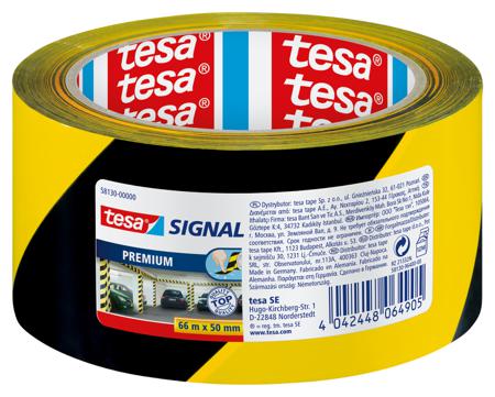58130-00000-01 Tesa BNR 58130 Black, Yellow PVC 66m Hazard Tape, 0mm Thickness