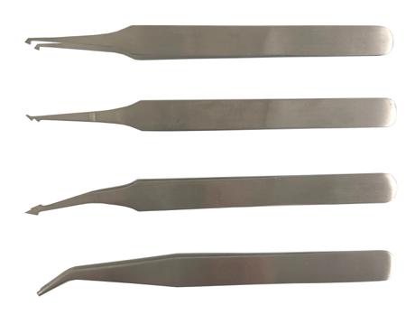 429-671 RS PRO 160mm, Steel, Flat; Rounded, Tweezer Set