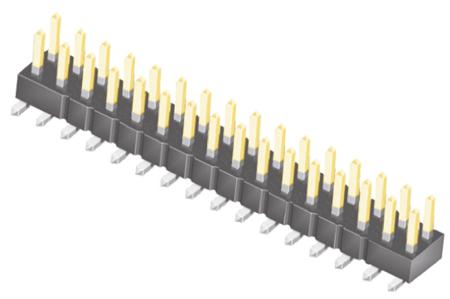 TSM-116-01-L-DV Samtec TSM Series Straight Surface Pin Header, 32 Contact(s), 2.54 mm Pitch, 2 Row, Unshrouded