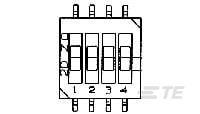 1825140-2 TE Connectivity 4 Way Surface Mount DIP Switch SPST