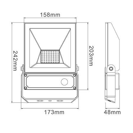 142977 LED Flood Slim II Sensor 50W 5500lm 840