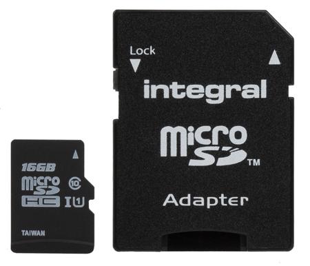 INMSDH16G10-90UNI Integral Memory 16 GB MicroSDHC Micro SD Card, Class 10, UHS-1 U1
