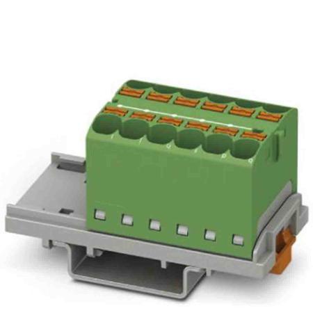 3273556 Phoenix Contact Distribution Block, 12 Way, 0.2 → 6mm², 32A, 800 V, Green