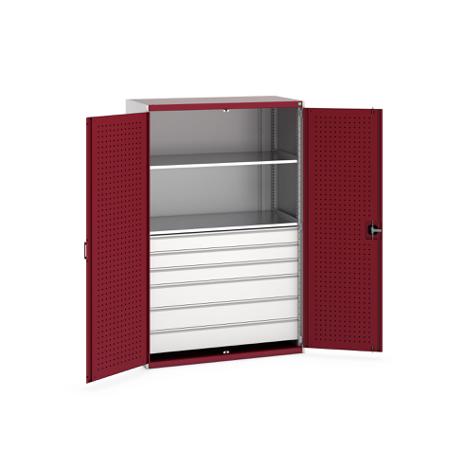40022141-24V Bott 2 Door, 6 Drawer Sheet Steel Floor Standing Cupboard, 1300 X 650 X 2000mm