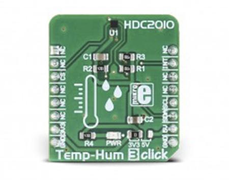 MIKROE-2937 MikroElektronika Temp-Hum 3 Click MikroBus Click Board for HDC2010