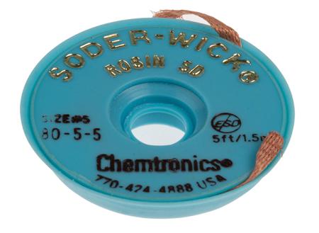 80-5-5 Chemtronics 1.5m Desoldering Braid, Width 3.7mm