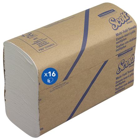 3749 SCOTT Scott Folded White Paper Towel, 203mm, 250 Sheets
