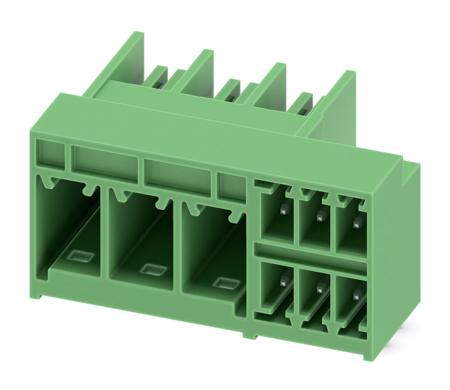 1717104 Phoenix Contact, 7.62mm Pitch, PCH 6, 9 Way, , Pluggable Terminal Block, Hybrid Header,